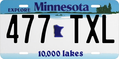 MN license plate 477TXL