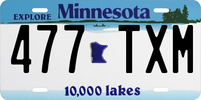 MN license plate 477TXM