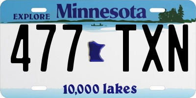 MN license plate 477TXN