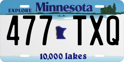MN license plate 477TXQ