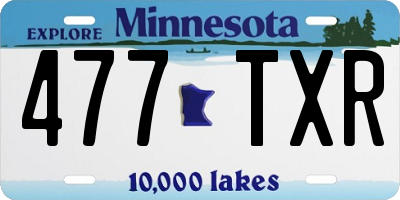 MN license plate 477TXR