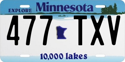 MN license plate 477TXV
