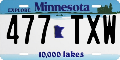 MN license plate 477TXW