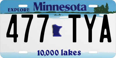 MN license plate 477TYA