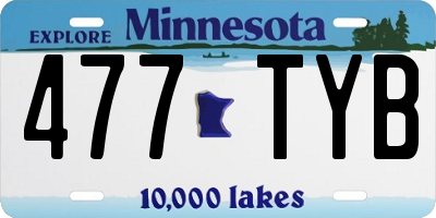 MN license plate 477TYB