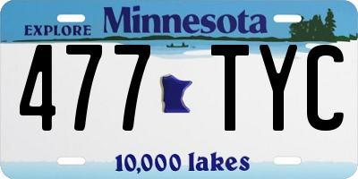 MN license plate 477TYC