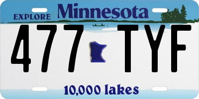 MN license plate 477TYF