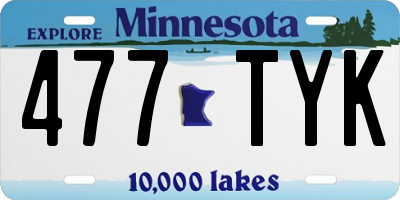 MN license plate 477TYK