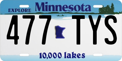 MN license plate 477TYS