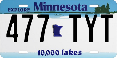 MN license plate 477TYT