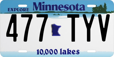 MN license plate 477TYV