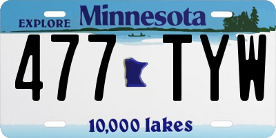 MN license plate 477TYW