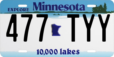 MN license plate 477TYY