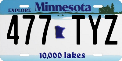 MN license plate 477TYZ