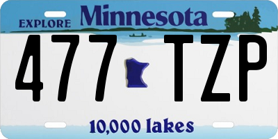 MN license plate 477TZP