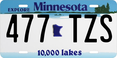 MN license plate 477TZS