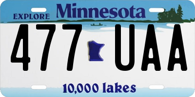 MN license plate 477UAA