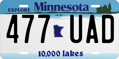 MN license plate 477UAD
