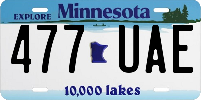 MN license plate 477UAE