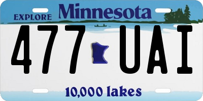 MN license plate 477UAI
