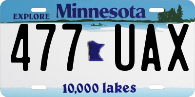 MN license plate 477UAX