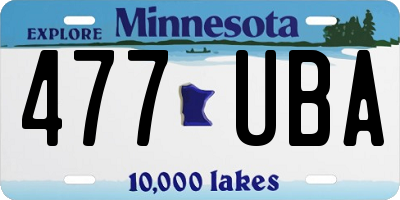 MN license plate 477UBA