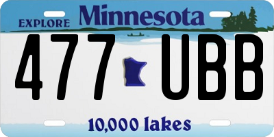 MN license plate 477UBB