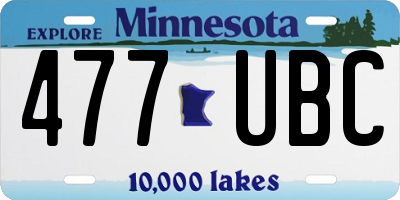MN license plate 477UBC