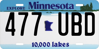 MN license plate 477UBD