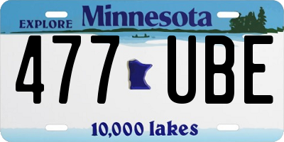 MN license plate 477UBE