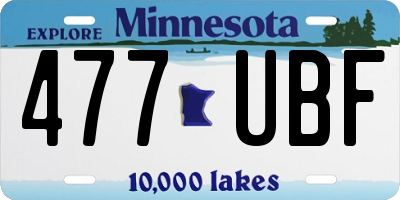 MN license plate 477UBF