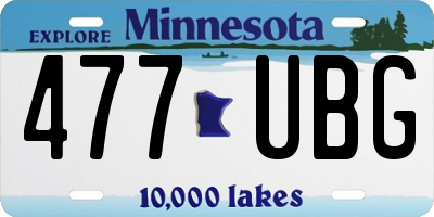 MN license plate 477UBG