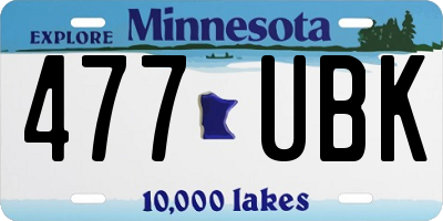 MN license plate 477UBK