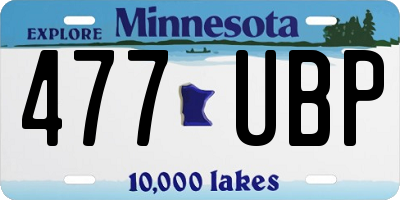 MN license plate 477UBP