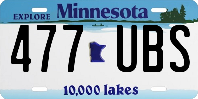 MN license plate 477UBS
