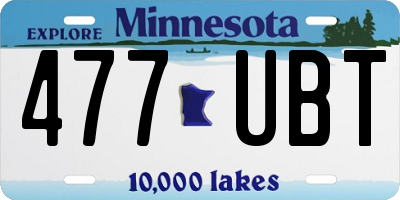 MN license plate 477UBT