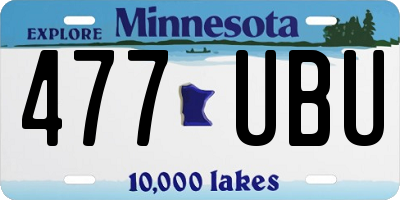 MN license plate 477UBU