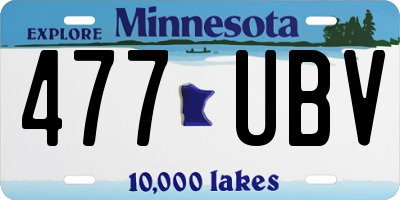 MN license plate 477UBV
