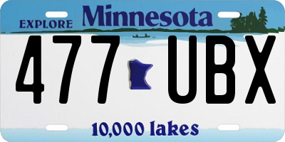 MN license plate 477UBX