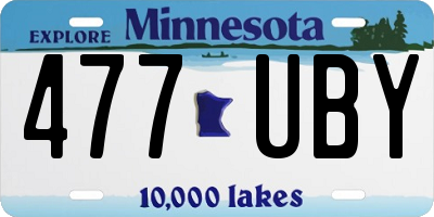 MN license plate 477UBY