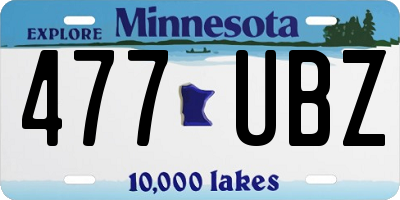 MN license plate 477UBZ
