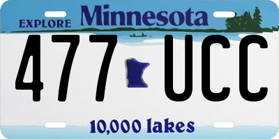 MN license plate 477UCC