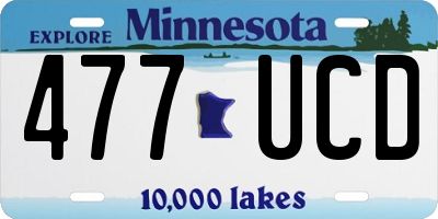 MN license plate 477UCD