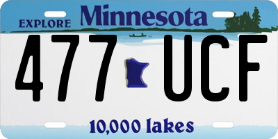 MN license plate 477UCF