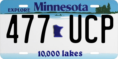 MN license plate 477UCP