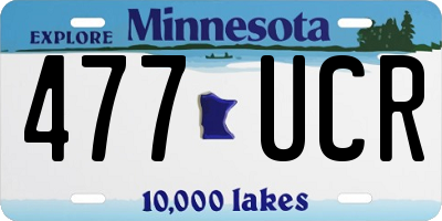 MN license plate 477UCR