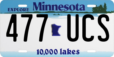 MN license plate 477UCS