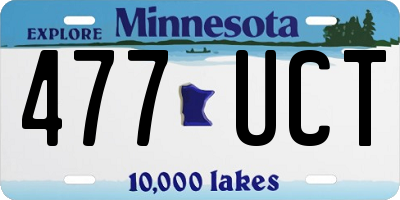 MN license plate 477UCT