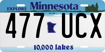 MN license plate 477UCX