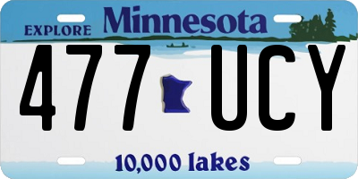 MN license plate 477UCY
